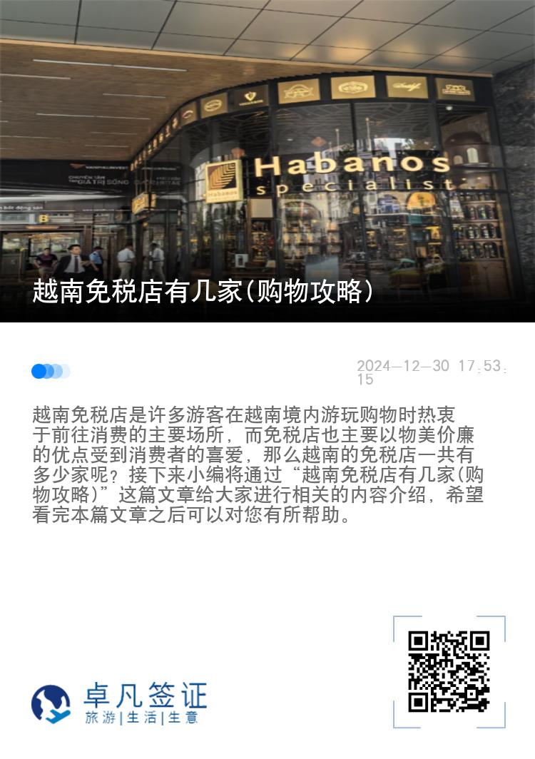 越南免税店有几家(购物攻略)